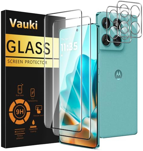 Vauki Schutzfolie für Motorola Moto Edge 60/Edge 60 Fusion für Panzerglas mit Kameraschutz Glas [2+2 Stück] 9H Härte Folie Schutzglas Kratzfest Blasenfrei Ultra HD Transparent Hartglas Displayschutz