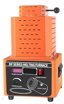 KAIKAFEI Macchina per La Fusione Digitale dei Metalli Forno di Fusione Alta Temperatura 5 KW, Forno per Fusione Gioielli, Fusione Rapida Oro E Metalli Preziosi,(Orange,3kg)