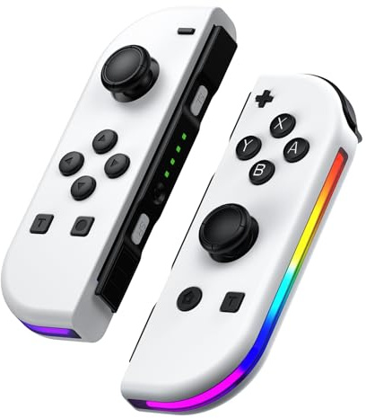 CSWXIO Manette pour Switch, Manette Sans Fil avec LED/Double Vibration/Réveil/Axe gyroscopique/capture d'écran
