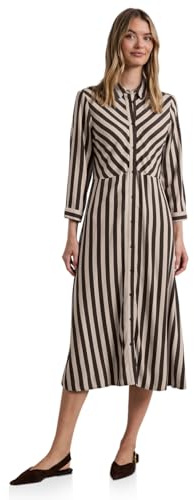 Street One Damen Midi-Kleid mit Durchgehender Knopfleiste