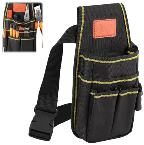 Werkzeugtasche Gürtel Werkzeug Gürteltasche, Oxford Stoff Gürteltasche Werkzeug Herren, Multi-Purpose Zubehör Tool Handwerker Gürtel, Schwarz Gürteltasche Arbeit für Schreiner Techniker Elektriker