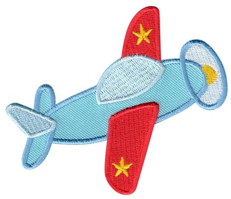 PatchMommy Flugzeug Patch Aufnäher Applikation zum Aufbügeln Bügelbild - für Kleidung Jeans Jacken Kinder Baby