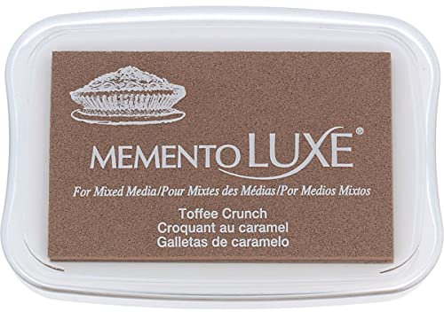 Tsukineko Memento Luxe Stempelkissen zum Stempeln-Gelb, Toffee Groß-Wasserbasis-Deckend, Archivierung-Prägung, Holz, Toffe Crunch, pad Size: 7,6 x 4,7 cm