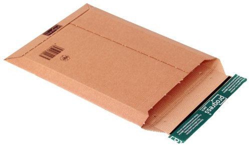 progressPACK Versandtasche Premium PP W01.05 aus Wellpappe, DIN C4+, 248 x 340 x bis 50 mm, 25-er Pack, braun