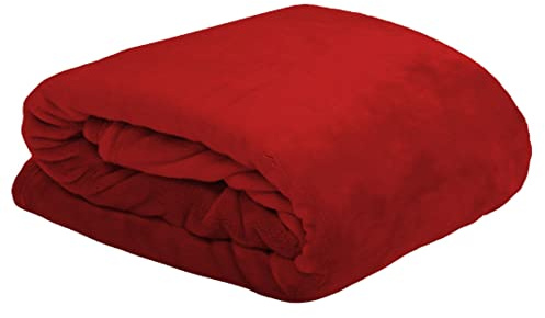 Lovely Casa P25792003 Decke aus Polyester, 130 x 160 cm, Rot