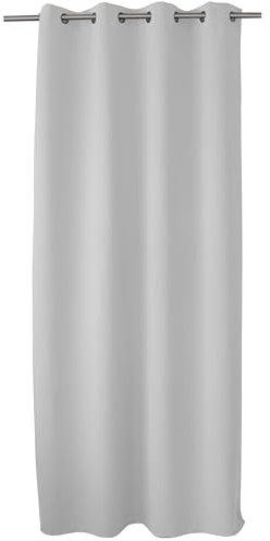 ED Enjoy Home Rideau Obscurcissant avec Œillets argentés, Blanc Glacial (Gris Clair), 140x240cm, 100% Polyester, Tissu Certifié Oeko-TEX, Collection Réglisse