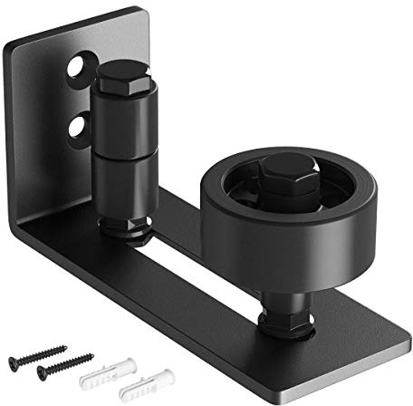 SMARTSTANDARD Guía de piso para puerta corredera de granero para rodillo inferior ajustable, 8 opciones de configuración para bricolaje, diseño empotrado inferior para puerta de granero plana, rodillo
