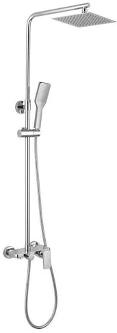Kibath Colonna doccia monocomando quadrato modello DUA con ripiano integrato da 80 a 120 cm. Cromo lucido