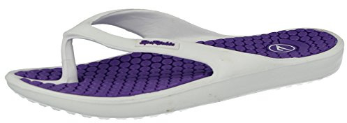 New Ladies Eva Toe Post Flip Flop Womens Pool Beach Slipper Water Proof Shoes (UK 5, Purple/White)