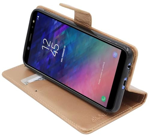 ebestStar - Cover Compatibile con Samsung A6+ 2018 Galaxy A6 Plus SM-A605F Custodia Portafoglio Pelle PU Protezione Libro Flip, Dorato [Apparecchio: 160.2 x 75.7 x 7.9mm, 6.0'']