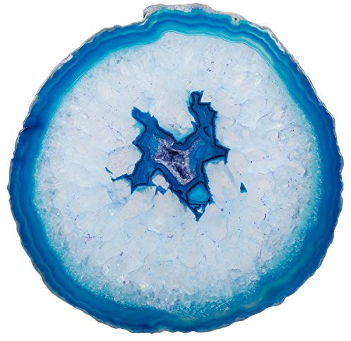 mookaitedecor Poliert Natürliche Geode Achat Platten Tisch Untersetzer Set (2 Stück), Dekorative Stein untersetzer für Glas, Tassen, Vasen, Kerzen, Servierplatten Namen Karten für Hochzeit