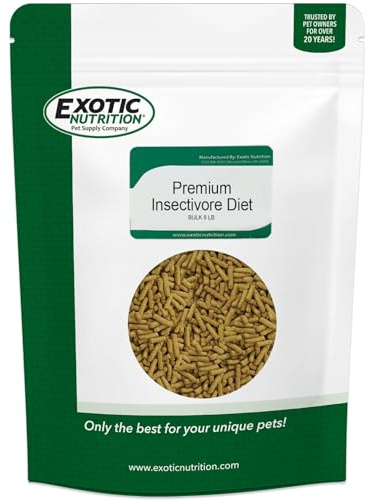 Premium Insectivore Diet (8 lb.) - Healthy Nutritious Chicken Based High Protein Pellet Diet - for Sugar Gliders, Hedgehogs, Opossums, Skunks & Other Insectivores