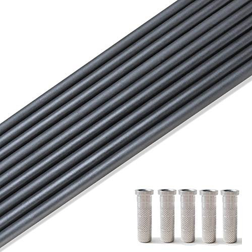 SHARROW Carbonpfeile Schaft Carbon Pfeilschaft 30 Zoll Verbundkohlefaser Pfeilschäfte Spine 500 mit Aluminium Pfeile Insert für DIY Compoundbogen Recurve Bogen Pfeile (24)
