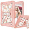 Fingic iPad 10.2 Case, Marble Rose Gold Glitter Kickstand Hard PC Silicone Rugged Bumper Heavy Duty Hybrid Shockproof Full Protective Case for iPad 9th/8th/7th Gen
