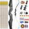 AMEYXGS 60” Bogenschießen Takedown Recurve Bogen und Pfeil Set Holz Riser 25-60lbs Jagdbogen Traditioneller Langbogen Outdoor Jagd Erwachsener Bogen Linkshänder (Bogenset, 60lbs)