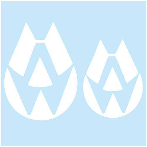 Autoaufkleber Set für Kfz Emblem Logo Cover Selbstklebend Folie Passgenau für Front und Heck Fahrzeug Tuning Aufkleber K093 (Weiß Glanz)