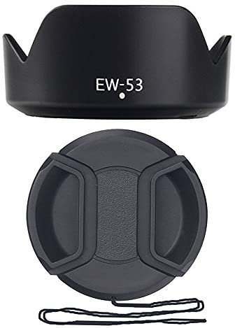 Copriobiettivo anteriore da 49 mm e paraluce EW-53 per Canon M50 M100 M6 con EF-M 15-45 mm è STM, EF-S 35 mm f/2.8 è STM, sostituisce obiettivo Canon EW-53 (1 tappo + 1 paraluce)