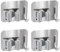 ECENCE Besenhalterung Wand selbstklebend - 4 Stück Besenhalter, Gerätehalter aus Edelstahl ohne Bohren - Mophalterung für Küche, Bad, Balkon & Garten - in Silber