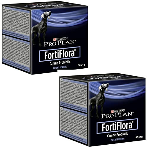 PRO PLAN PURINA FORTI Flora Hund | Doppelpack | 2 x 30 x 1 g | Ergänzungsfuttermittel für ausgewachsene Hunde und Welpen | Kann die Gesundheit und Balance des Darms unterstützen
