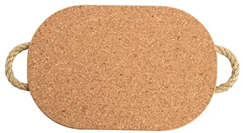 Pfannenuntersetzer aus Kork | Topfuntersetzer für Auflaufformen und Backbleche | 30x20 cm | 2 cm dick | robuste Schlaufen zum sicheren Transport | hitzebeständig, rutschfest | aus Portugal