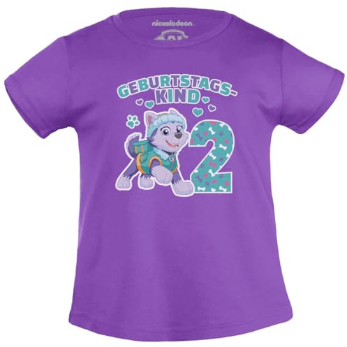 PAW PATROL - Geburtstagskind 2 Jahre Geburtstag Everest Geschenk Mädchen T-Shirt 94 Lila
