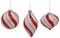 Selezione Cartoleria Varzi dal 1956 - Pallina Albero di Natale In Vetro 3 Forme Assortite a Strisce Bianche e Rosse Ø10CM - 1PZ Assortito