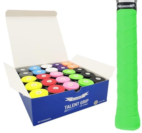50er Set Tennis Griffband Talent Grip (sehr griffig) | 0,50-0,60mm Stärke | Overgrip für Squash Badminton Schläger & Kicker inkl. selbstklebendes Abschlußband | Anti-Rutsch (Mix)