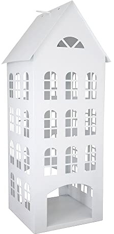 Laterne White Home weiß Haus aus Metall H60cm Dekohaus