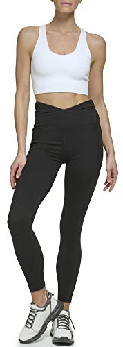 DKNY Damen Bustier aus nahtlosem Rippstrick Sport-BH, Undurchsichtige, Weiss/opulenter Garten, X-Large