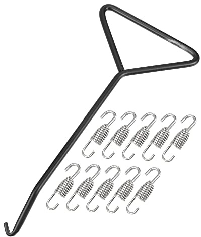 QUARKZMAN Universal Auspuff Feder 45mm Silber 10 Stück Für Motorrad | 304 Edelstahl, Länge 16mm, Durchmesser 10mm, Hakenbreite 7mm, Für Roller Und ATV, Mit Federhaken Und Federzieher