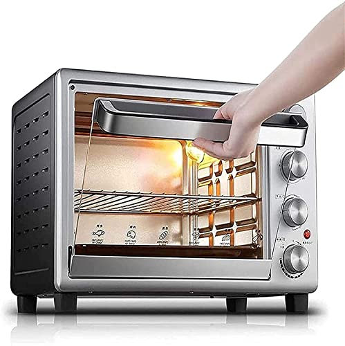 Forno, friggitrici ad aria Forno elettrico 32L, forno da tavolo con impostazione della temperatura 60-250 ℃ e timer da 60 minuti, friggitrice ad aria con tostapane da 1600 W con doppio vetro Happy