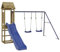 vidaXL Outdoor Playset, Playground Set for Garden Patio Kids, Playhouse with Slide, Wooden Swing Set for Age 4 Years and Over, Impregnated Wood Pine