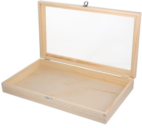 Cabilock Schaukasten Ausgestopfte Tiere Insekten Muster- Display- Rahmen Schmuckdisplay Aus Naturholz Vitrine Aus Glas Schattenbox-bilderrahmen Anzeigetafel Probe Glas Und Metall