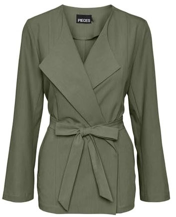 PIECES Pcboss 3/4 Tie Blazer Noos, Vert Lichen, S Femme