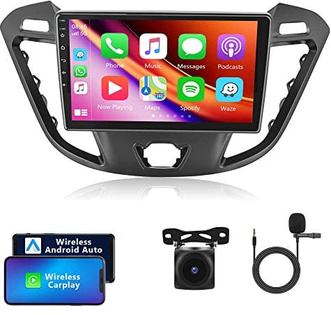 Android Car Stereo For Ford Transit Custom Tourneo 2013-2021, Carplay Android Auto 9 Inch Touch Screen Car Radio GPS WiFi Bluetooth RDS HiFi Camera Radio For Ford Tourneo/Transit Upgrade Double Din