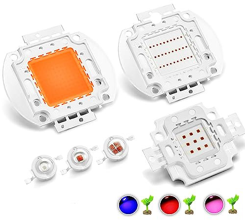 TOPXCDZ 1W 3W 5W 10W 20W 30W 50W 100W High Power Led Chip lampe Birne 440Nm 660Nm Tiefe Rot Royal Blau Volle Spektrum Anlage Wachsen Licht Perlen (Royal Blue 440nm, 10W X 1PCS)