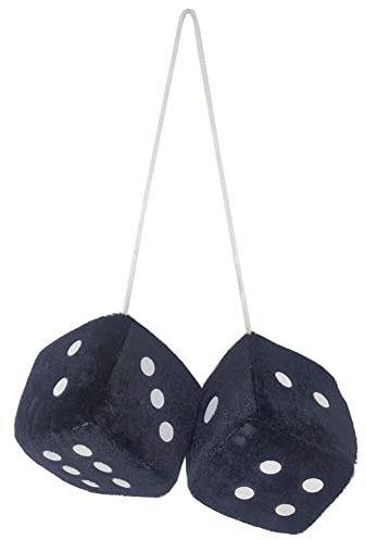 2 Stück Plüsch Würfel Anhänger, 7cm Hängewürfel Auto Spiegel Anhänger Car Hanging Furry Dice Charm Auto Rückspiegel Plüsch Würfel mit Punkten Lustige Anhänger für Auto Innenspiegel Anhänger Ornament