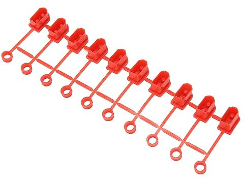 RiToEasysports XT60 Stecker Staubdichte Kappen, 1 Streifen 10 Stück Stecker Gummikappe Dean Stecker Gummiklemme Staubdichte Schutzabdeckung für RC Lithium Batterie Rot