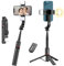 Selfie Stick mit Verbessertem Stativ 2 Fülllicht, Feegar Flash, Bluetooth Extra Langes 1085mm Handy Stativ mit Abnehmbarer Fernbedienung Kompatibel mit iPhone Samsung Android Smartphones Kamera GoPro