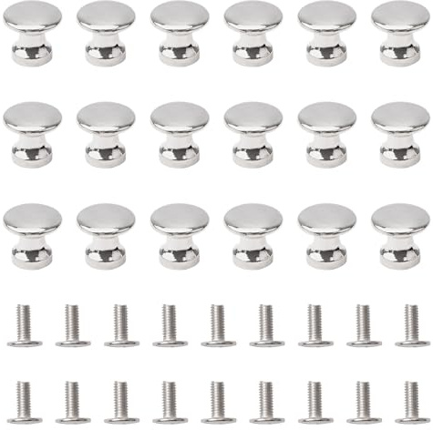 UFURMATE Mini-Schrankknöpfe, 18 Stück, Zinklegierung, einzelnes Loch, antike Mini-Dekoknöpfe für Schmuckkästchen und Geschenkboxen (Silber)