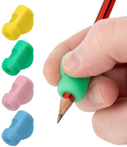 4 Stück Stiftehalter Kinder - Stiftehalter Lernhilfe Griff Schreiben Lernstift Bleistift Griffe Kinder Stifthalter Stifthalter Schreibhilfe Griff Haltung Kind (Mehrfarbig)
