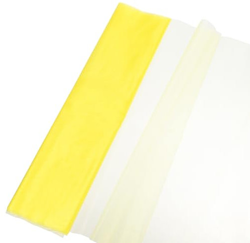 QUARKZMAN Telón de Fondo de Tela de Tules de 19 por 5.5 Yardas para Manualidades de Tutús, Decoración de Duchas, Bodas, Fiestas de Cumpleaños, Color Amarillo Ganso