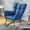 MEHWSUR Samt-Schaukelstühle for Kinderzimmer, Glider Rocker for Babyzimmer mit Massivholzgestell, moderner Stillstuhl, Akzentsessel, bequemer Beistellstuhl mit hoher Rückenlehne (Color : Blue-1)