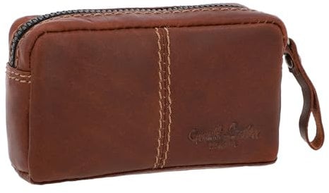 Gusti Schlüsseltasche Leder - Butler Pflanzlich gegerbt Schlüsseletui Schlüsselmappe Schlüsselmäppchen Damen Herren Braun Leder