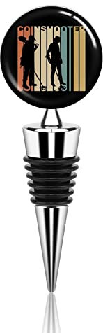 Retro 1970's Coin Shooter Alloy Wine Stopper With Grip Top Tapered Leak Proof Bottle Stoppers For Home Bar Party
