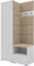 RAVIO Garderoben-Set NELA I mit Kleiderschrank & 3 Doppelhaken, 100cm Flurgarderobe mit Garderobenpaneel & Schuhschrank (Weiß + Beige (Trinity 04))