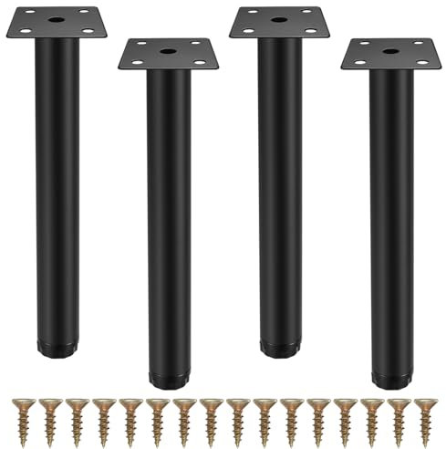 Fulushouxi 4 Pcs Furniture Legs, 7,87/20cm Adjustable Furniture Support Feet, Metal Sofa Replacement Support Feet Legs for Sofa Table Chair Desk Kitchen Cupboard Cabinets Legs Feet