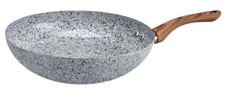Oliver Voltz Siena, Poêle Wok En Aluminium Avec Revêtement En Céramique De Marbre, Sans PFOA, Induction, Passe Au Lave-Vaisselle, 26 cm X 7 cm
