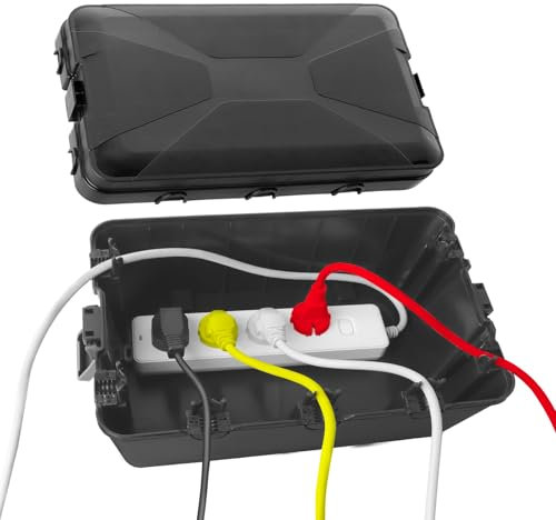 Bindokun Outdoor Electrical Box Waterproof (12.2x7.87x5.12in), IP54 Weatherproof Electrical Box, Wall Mountable Waterproof Electrical Boxes Outdoor Extension Lead Cover for Socket, Plug,Holiday Light
