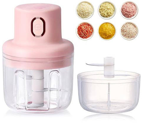 Mini picadora de alimentos - Licuadora y molinillo de alimentos para cocina, mini picadora recargable por USB y procesadores de alimentos